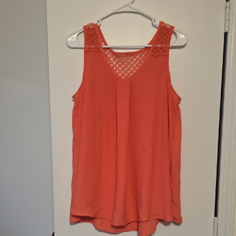 Massini Sleeveless Orange Tank Top